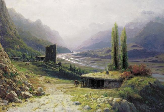 Lev Feliksovich Lagorio Kavkaz Landscape Norge oil painting art